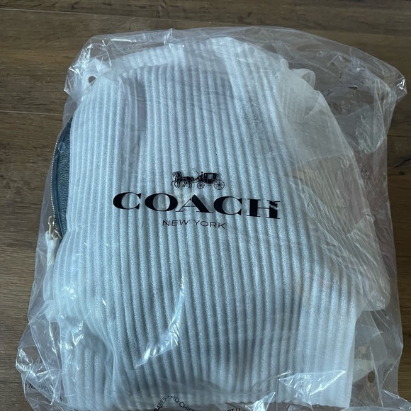 COACH-NWT Black Leather Medium Size Backpack - Picture 6 of 16